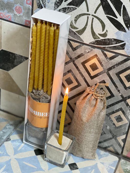 8 x 1 Hour Prayer Candle Kit - Hand rolled and hand dipped in beeswax candles
