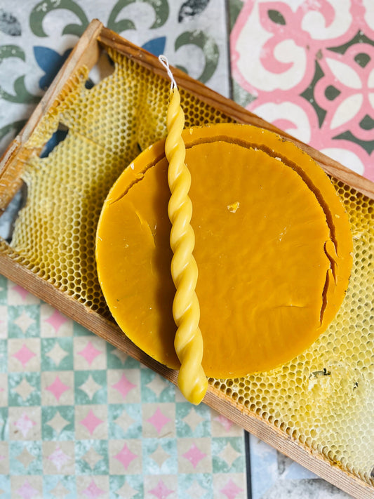 Two Twin Flame Beeswax Candles